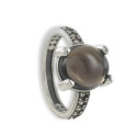 ANILLO PLATA CUARZO FUMÉ CABUJÓN