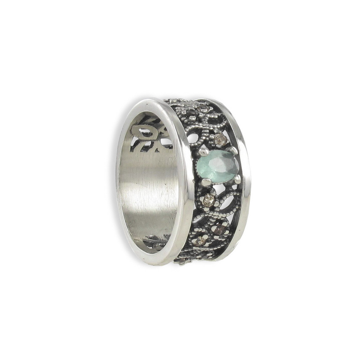 ANILLO PLATA CALADO FLORES
