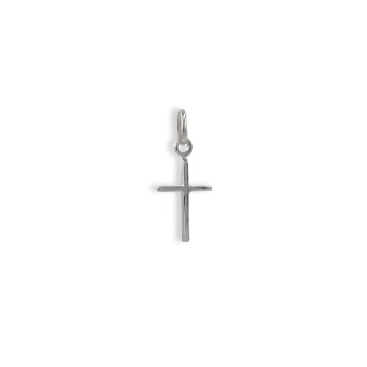 COLGANTE CRUZ PLATA TUBO CUADRADO 2 X 1 CM