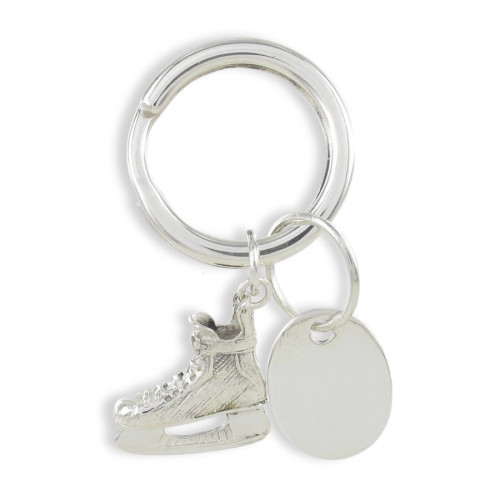 LLAVERO PATIN HOCKEY Y PLACA DE PLATA