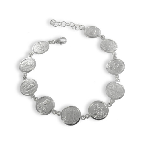 PULSERA 10 MEDALLAS RELIGIOSAS
