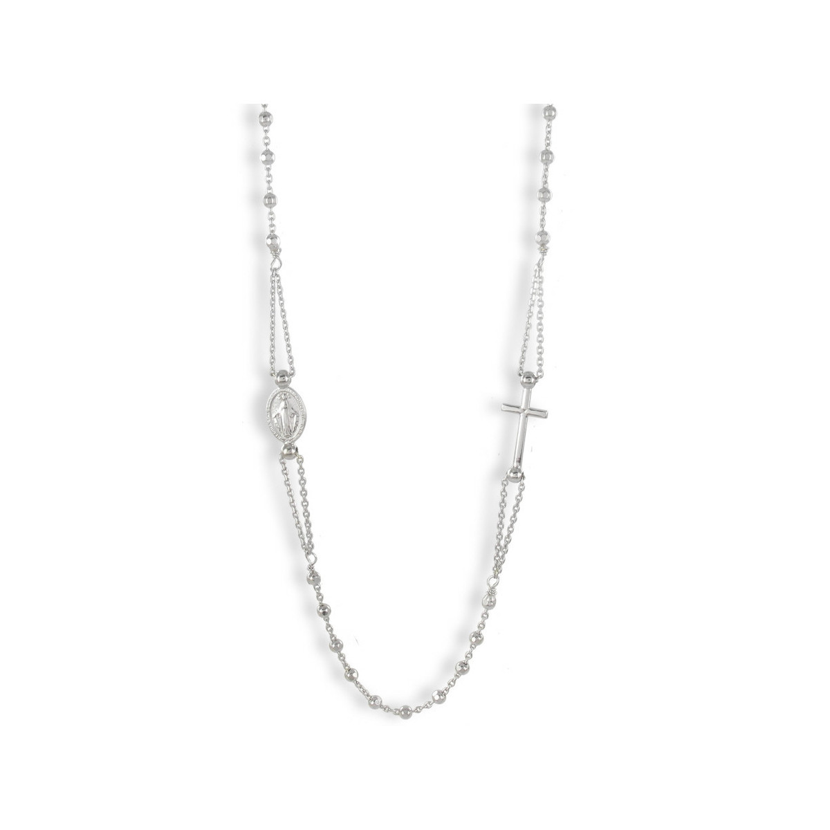 COLLAR ROSARIO PLATA 45 CM