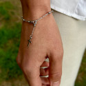 ROSARIO DE PULSERA PLATA CON BOLITAS
