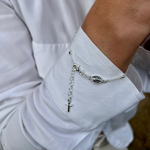 ROSARIO DE PULSERA PLATA
