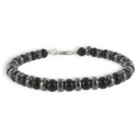 PULSERA BOLAS AGATA NEGRA 6 MM PULSERA BOLAS AGATA NEGRA 6 MM