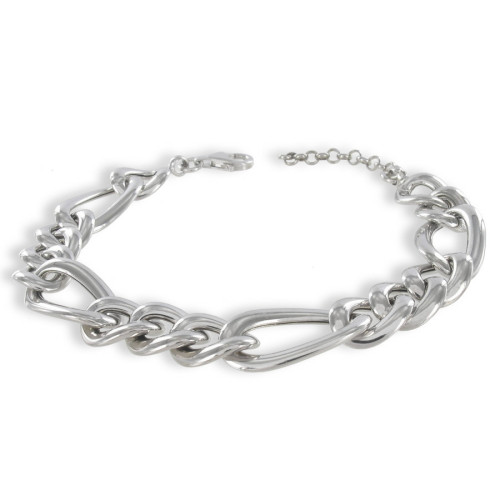 PULSERA VOLUMEN HUECA PLATA