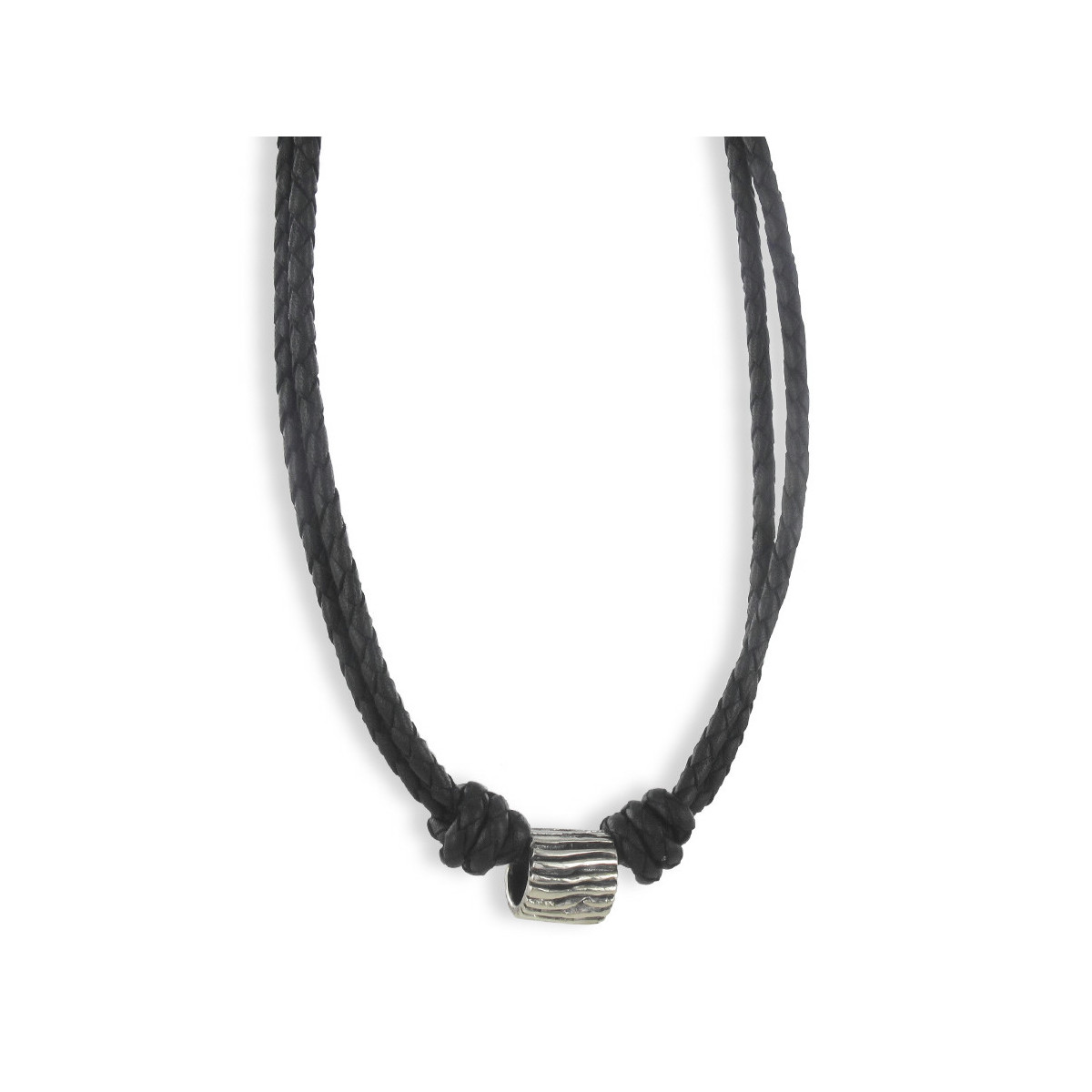 GARGANTILLA CUERO Y PLATA