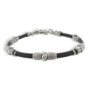 PULSERA CAUCHO Y PLATA