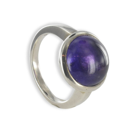 ANILLO CON AMATISTA REDONDA