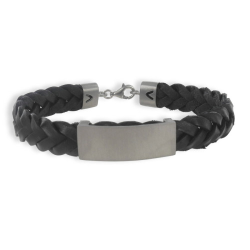 PULSERA CUERO DE HOMBRE CON PLACA