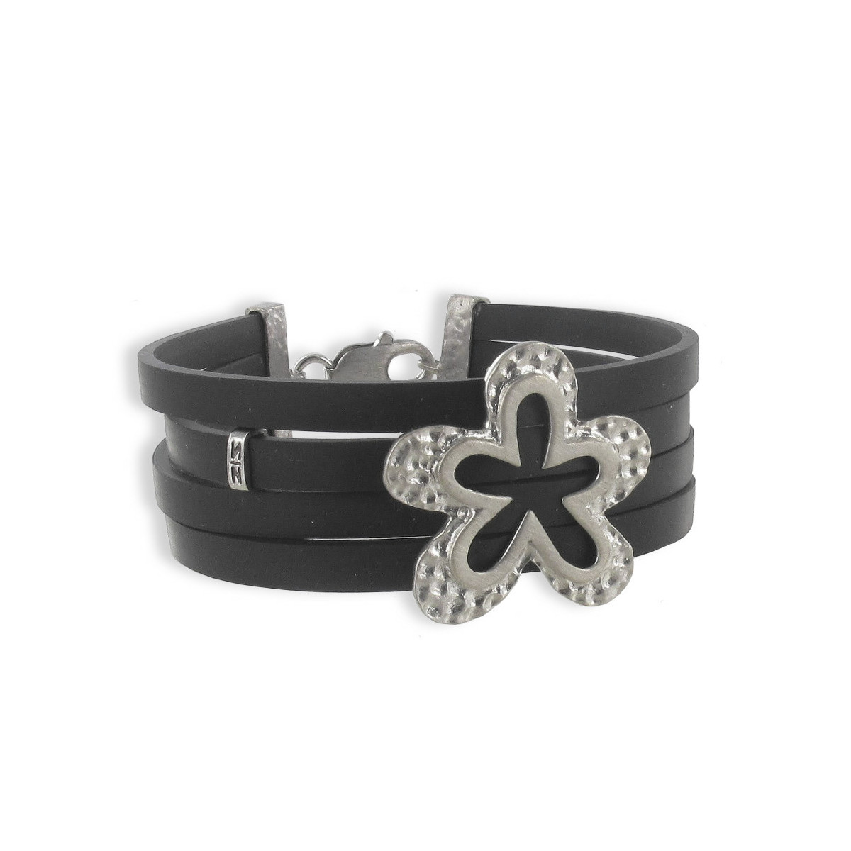 PULSERA CAUCHO Y PLATA