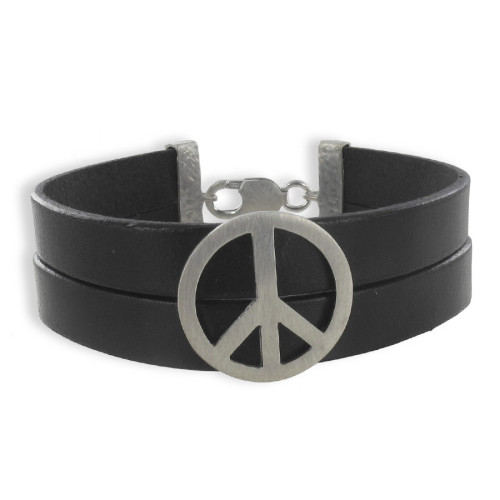 PULSERA CUERO Y PLATA