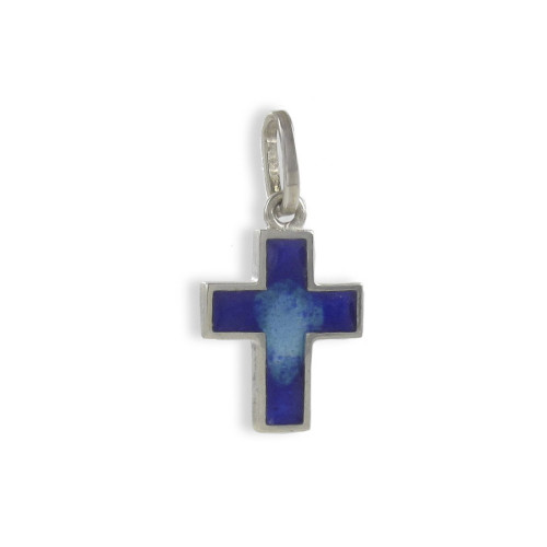 CRUZ CON ESMALTE AZUL