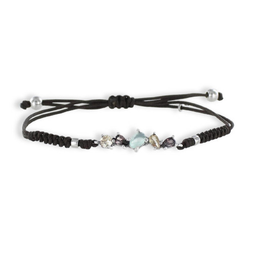 PULSERA MACRAMÉ CON 5 PIEDRAS NATURALES