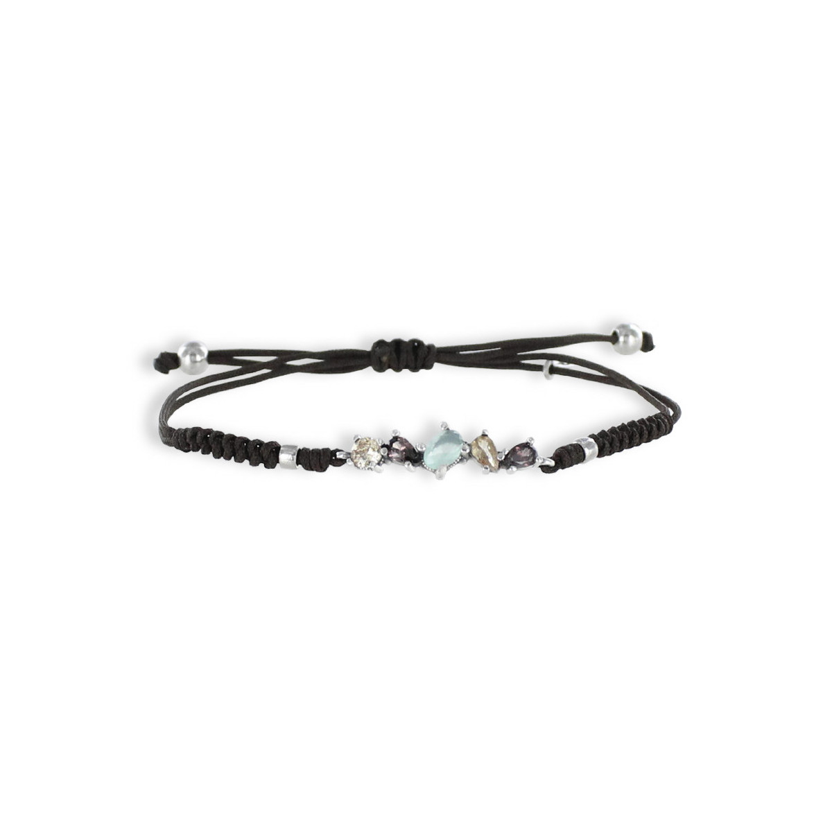 PULSERA MACRAMÉ CON 5 PIEDRAS NATURALES