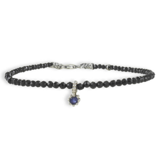PULSERA BOLITAS ESPINELAS NEGRAS