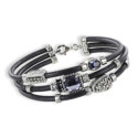 PULSERA 3 CUEROS CON PIEDRAS NATURALES
