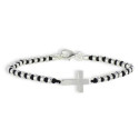 PULSERA CUERDA CON CRUZ PLATA