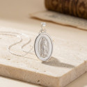 MEDALLA VIRGEN DE GUADALUPE PLATA 925 - 21 X 14MM