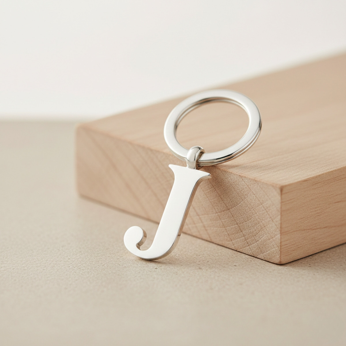 LLAVERO PLATA INICIAL J