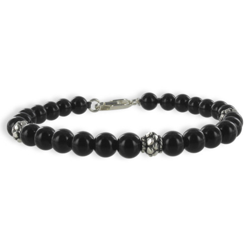 PULSERA BOLAS ÓNIX 6 MM